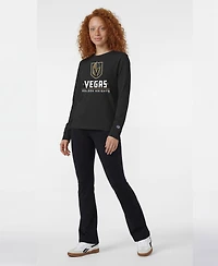 Champion Women's Vegas Golden Knights Wordmark Lockup Long-Sleeve Crewneck T-Shirt