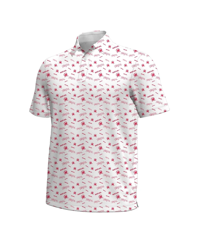 Under Armour Men's White Maryland Terrapins Gameday Armourfuse Polo Shirt