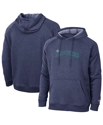 Champion Men's Navy Seattle Mariners Triumph Tri-Blend Raglan Hoodie