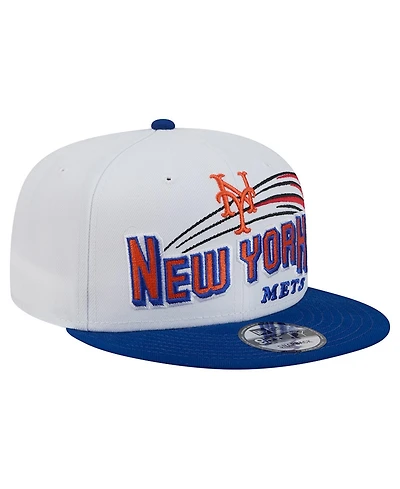 New Era Men's White New York Mets Retro Sweep 9FIFTY Snapback Hat
