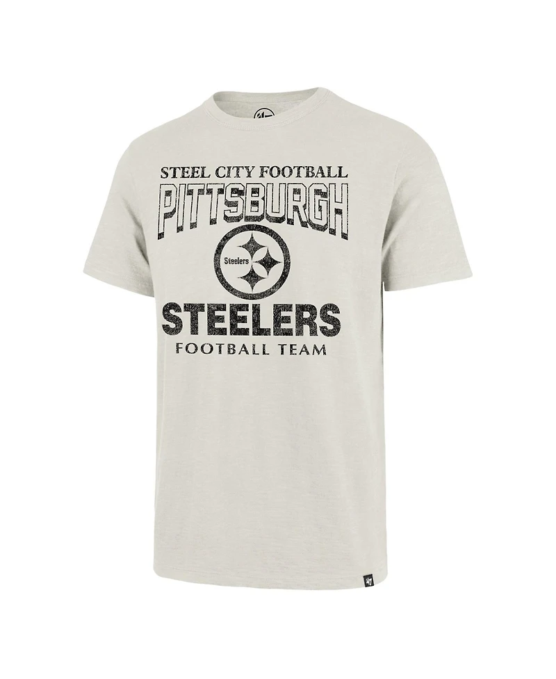 '47 Brand Men's Natural Pittsburgh Steelers Head On Scrum Slub T-Shirt