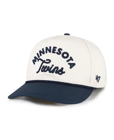 '47 Brand Men's Natural/Navy Minnesota Twins Rope Script Hitch Adjustable Hat