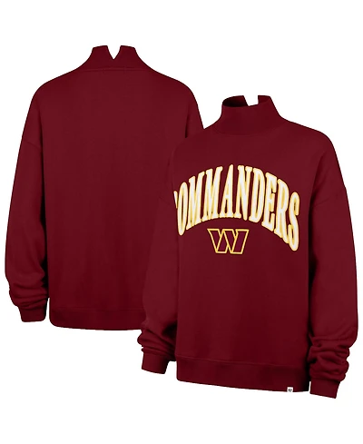 '47 Brand Women's Washington Commanders Vantage Oversized Mock-Neck Cropped Sweatshirt