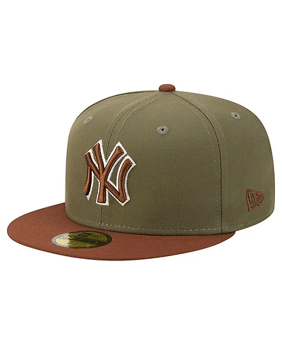 New Era Men's Olive/Brown York Yankees Color Pack 59FIFTY Fitted Hat