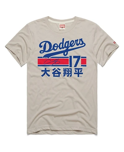 Homage Men's Shohei Ohtani Los Angeles Dodgers Signature Kanji Name & Number Tri-Blend T-Shirt