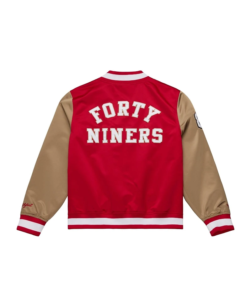 Mitchell & Ness Women's Scarlet/Gold San Francisco 49ers 80th Anniversary Satin Full-Snap Jacket