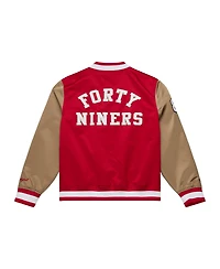 Mitchell & Ness Women's Scarlet/Gold San Francisco 49ers 80th Anniversary Satin Full-Snap Jacket