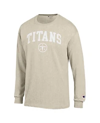 Champion Men's Heather Oatmeal Tennessee Titans White Ink Jersey Long Sleeve T-Shirt