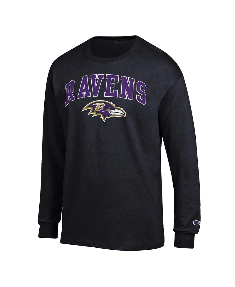 Champion Men's Black Baltimore Ravens Arch Over Logo Long Sleeve T-Shirt