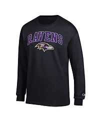 Champion Men's Black Baltimore Ravens Arch Over Logo Long Sleeve T-Shirt