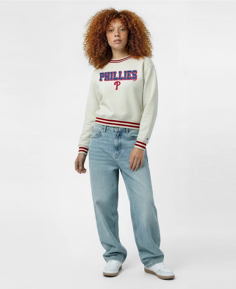 Champion Women's Cream Philadelphia Phillies Reverse Weave Sweatshirt