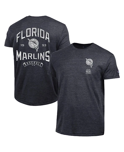 Champion Men's Miami Marlins Vintage Tri-Blend Classic-Fit Graphic T-Shirt