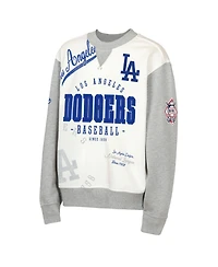 Outerstuff Big Boys and Girls Cream/Gray Los Angeles Dodgers League Power Hit Fleece Sweatshirt