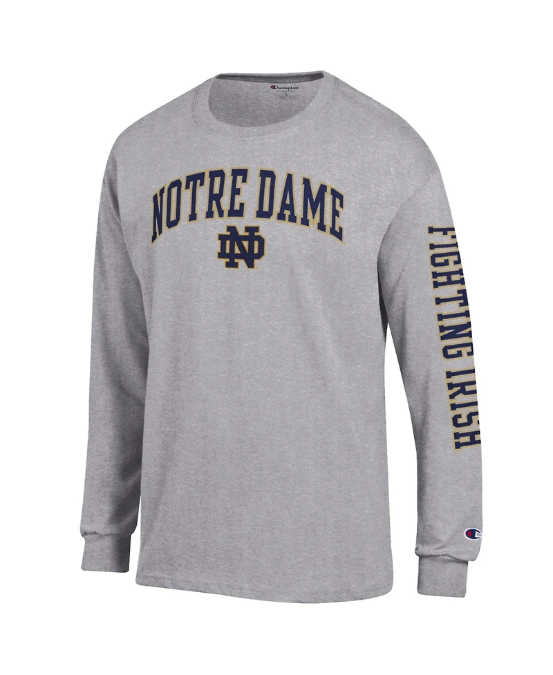 Champion Men's Notre Dame Fighting Irish Arch Over Logo 2-Hit Long Sleeve T-Shirt