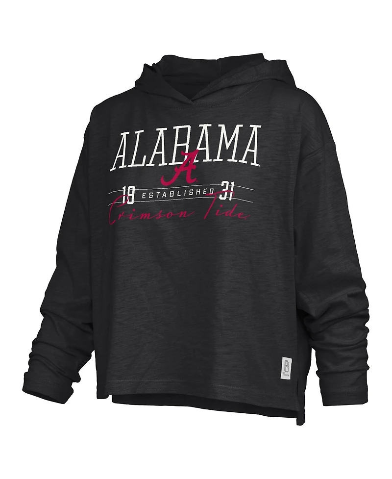 Pressbox Women's Alabama Crimson Tide Castillo Slub Long-Sleeve Hooded T-Shirt