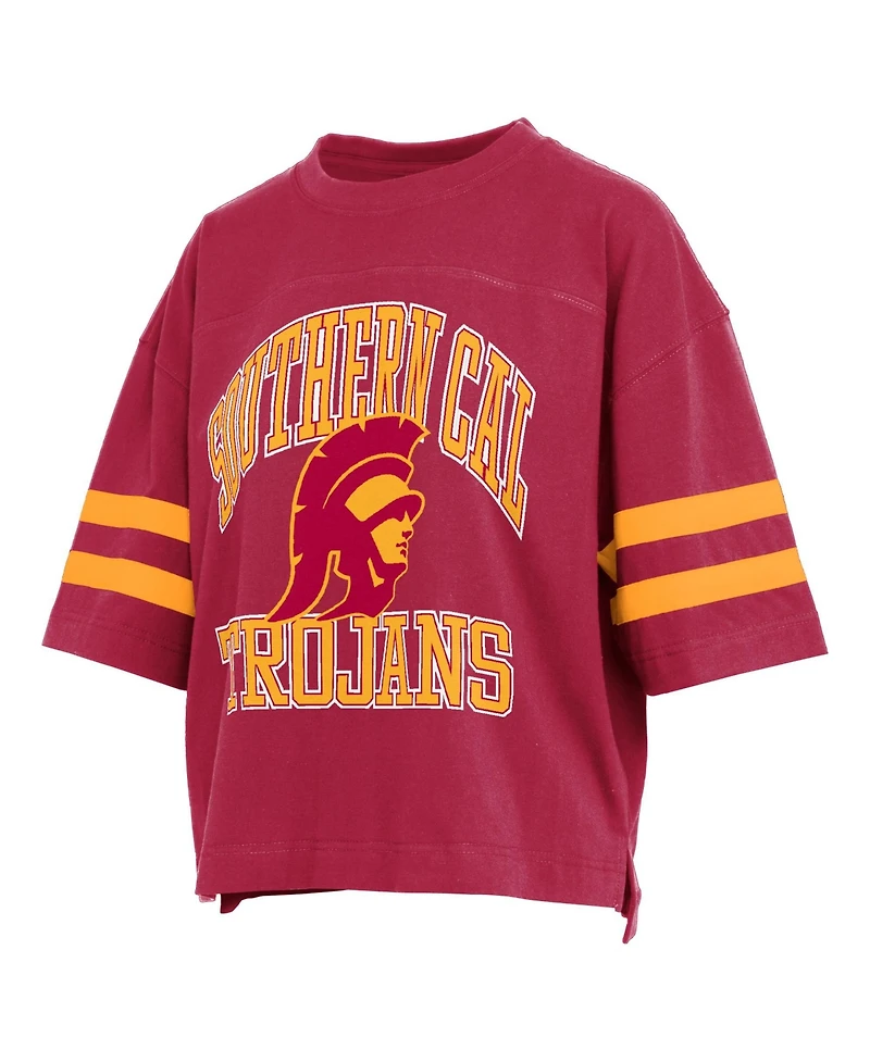 Pressbox Women's Usc Trojans Wayne Tyler Cropped Oversized Crewneck T-Shirt