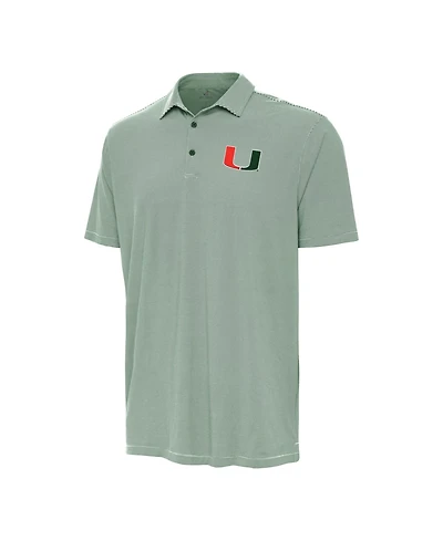 Antigua Men's Hunter Green Miami Hurricanes Twine Polo Shirt