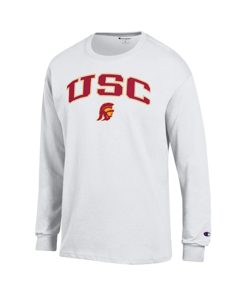 Champion Men's Usc Trojans Arch Over Logo Long Sleeve Screen Print T-Shirt