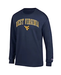 Champion Men's West Virginia Mountaineers Arch Over Logo Long-Sleeve Crewneck T-Shirt