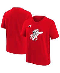 Nike Big Boys and Girls Red Cincinnati Reds Cooperstown Collection Team Logo T-Shirt