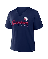 Fanatics Women's Cleveland Guardians Boxy Slub Notch Neck T-Shirt