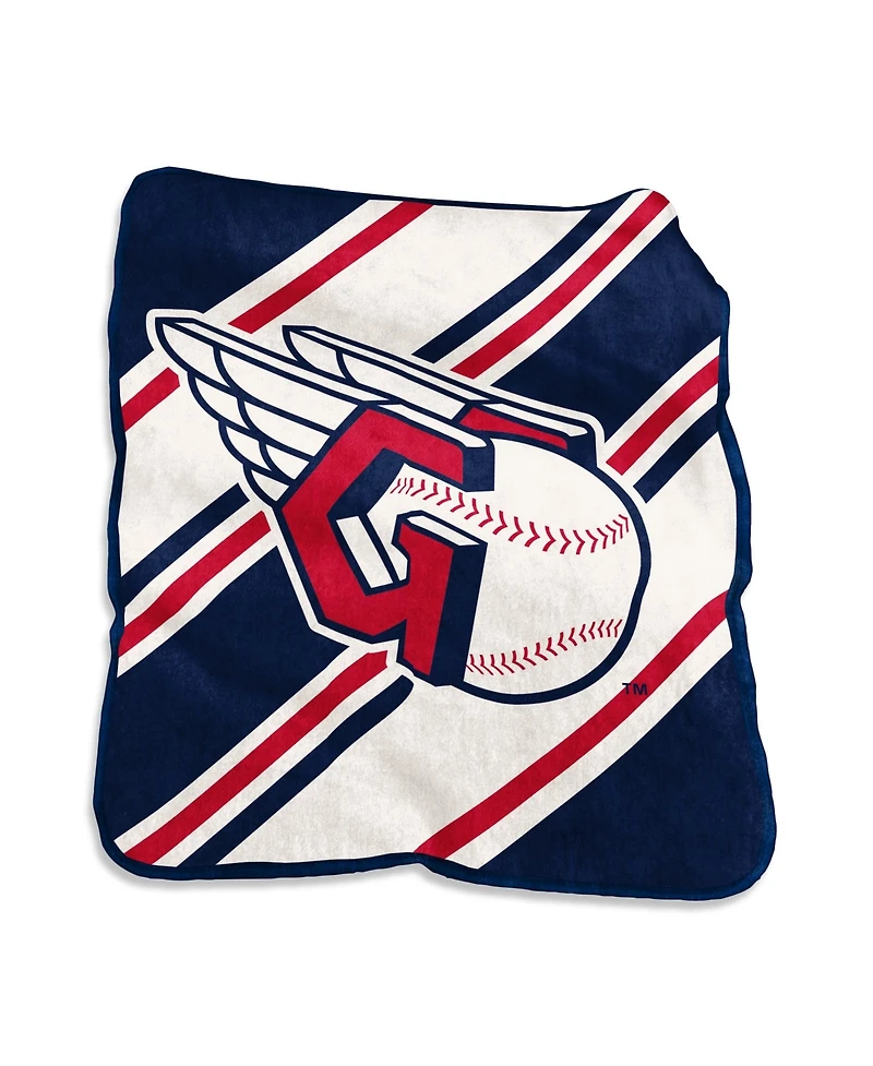 Logo Brands Cleveland Guardians 50" x 60" Raschel Stripe Throw Blanket