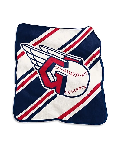 Logo Brands Cleveland Guardians 50" x 60" Raschel Stripe Throw Blanket