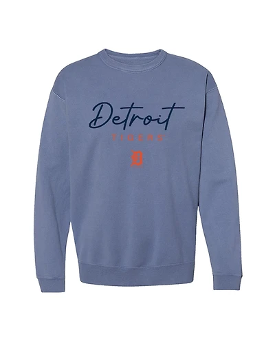 Soft As A Grape Women's Detroit Tigers Pigment Dye Fleece-Lined Crewneck Sweatshirt