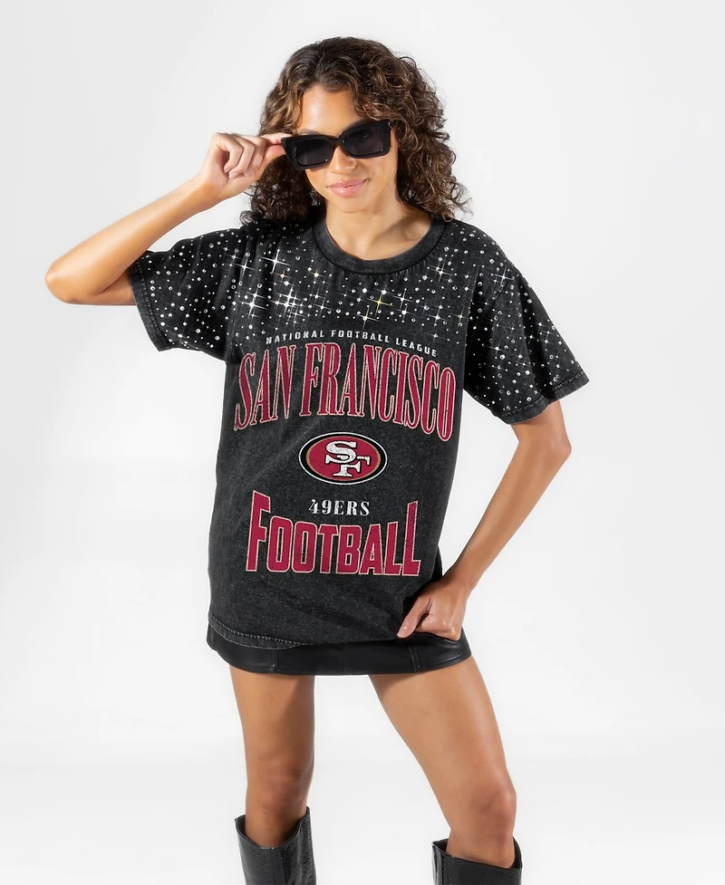 Gameday Couture Women's San Francisco 49ers the Zone Micro Rhinestone T-Shirt