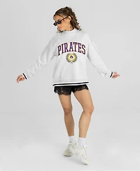 Gameday Couture Women's Ecu Pirates Rally Point Mock Neck Relaxed-Fit Striped Sweatshirt
