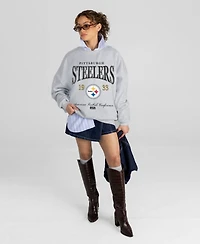 Gameday Couture Women's Ash Pittsburgh Steelers Instant Classic Oversized Premium Drop Shoulder Sweatshirt