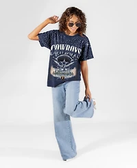 Gameday Couture Women's Dallas Cowboys Sky's the Limit Washed Micro Rhinestone T-Shirt