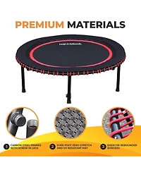 Leaps and Rebounds 40" Mini Fitness Trampoline and Rebounder Gym Equipment, Orange