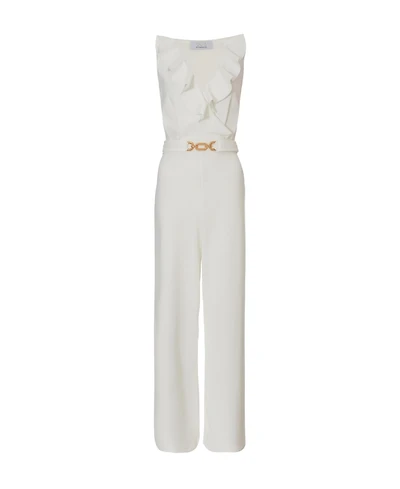 Quiz Women's Scuba Crepe Frill Buckle Dress - White