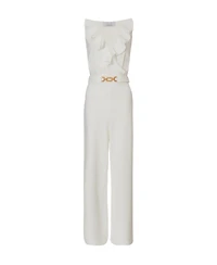 Quiz Women's Scuba Crepe Frill Buckle Dress - White