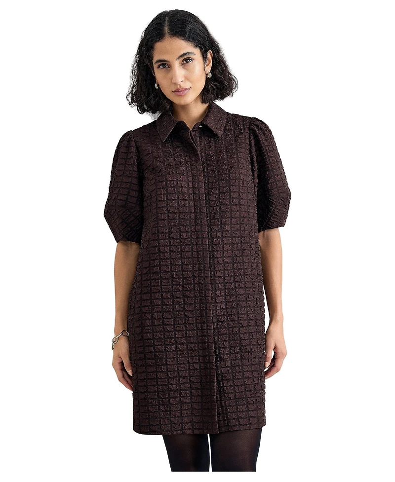 Phase Eight Women's Yasmine Textured Mini Shirt Dress
