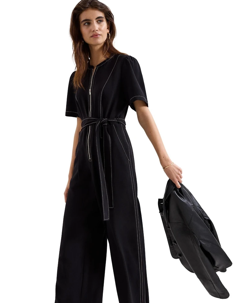 Phase Eight Women's Alix Contrast Stitch Zip Jumpsuit