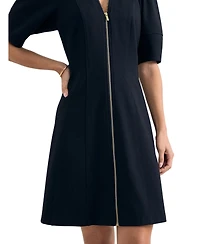 Phase Eight Women's Alima Ponte Zip A-Line Dress