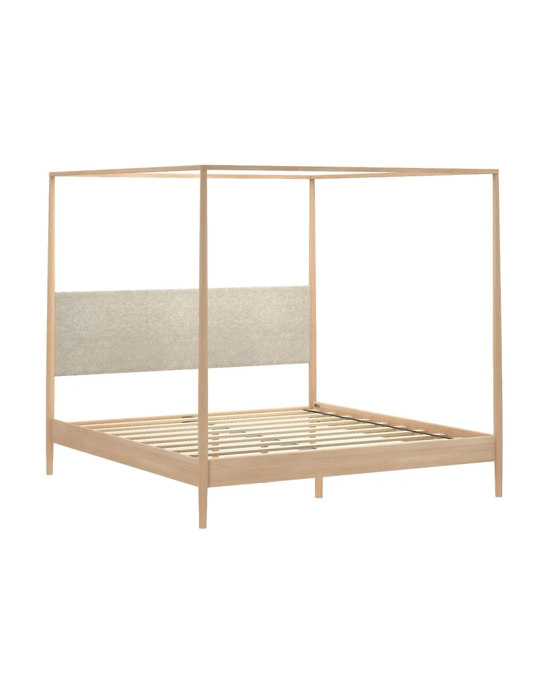 Plank+Beam Harbor King Canopy Bed with Upholstered Headboard