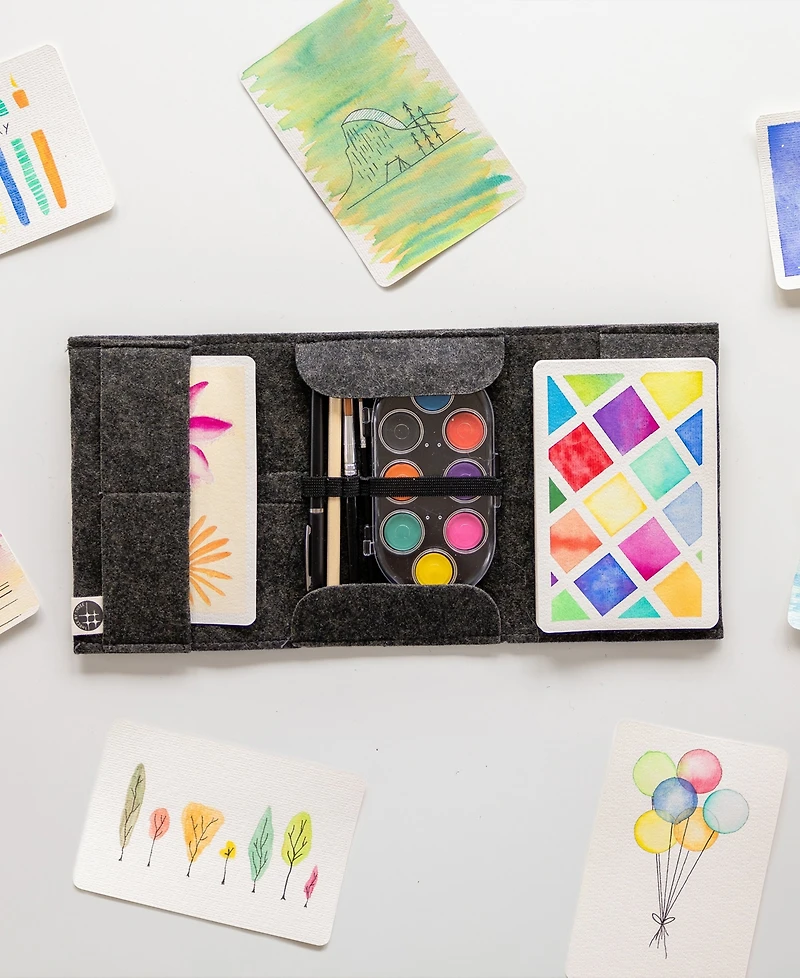 three by three Jotblock 7.25" Travel Postcard Watercolor and Pencil Set