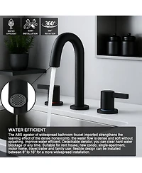 Phying Widespread Bathroom Faucet 8 Inch 2 Handle 3 Hole Vanity Sink Faucet with 360 Degree Rotatable Spout Pop Up Drain Durable Bathroom