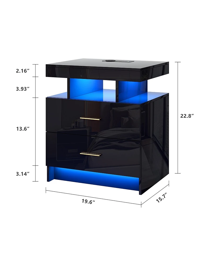 Vlsrka Ashten Drawer Nightstand, Set of 2