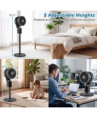Costway Pedestal Fan for Bedroom, Compact Oscillating Standing