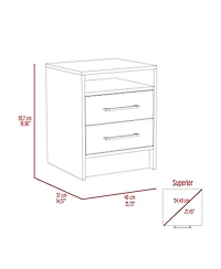 Flynama and Light Oak 2-Drawer Nightstand with Shelf
