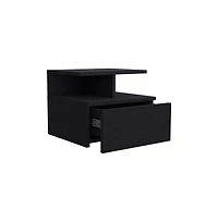 Flynama Wengue Floating Nightstand, Wall-Mounted Single Drawer and Top Shelf Storage Side Table