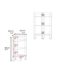 Fm Furniture Gisela Corner Shelf With Three Shelves