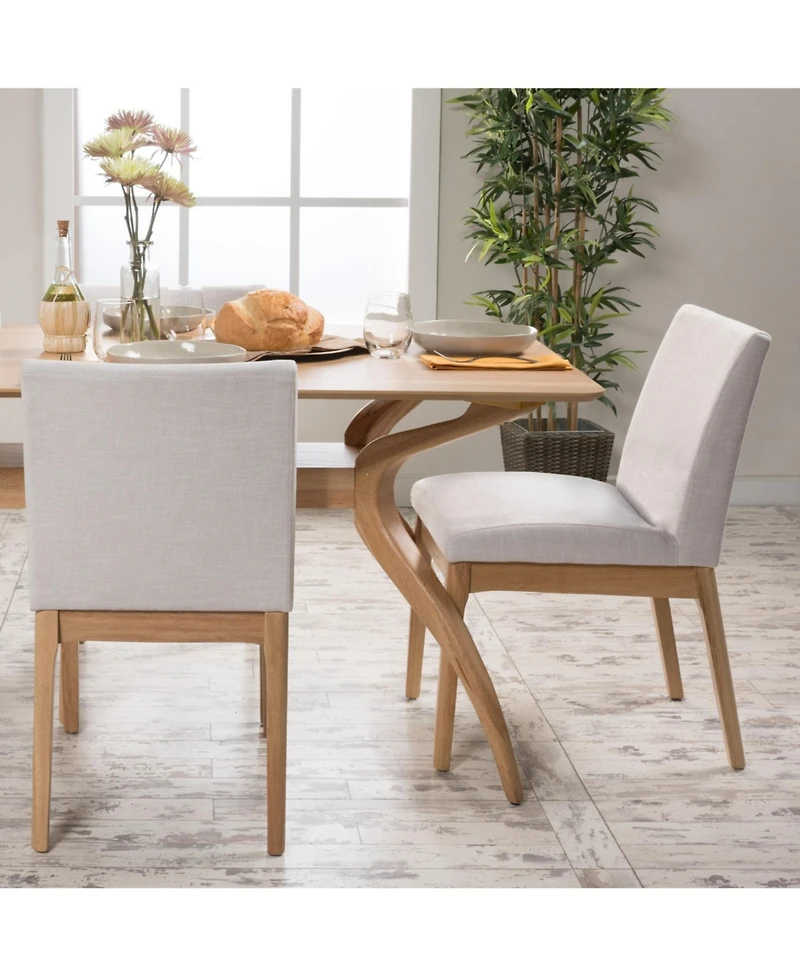 Flynama Set of 2 Contemporary Armless Rubberwood Dining Chairs, 300 Lbs Weight Capacity