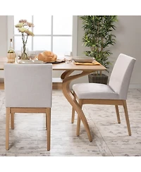 Flynama Set of 2 Contemporary Armless Rubberwood Dining Chairs, 300 Lbs Weight Capacity