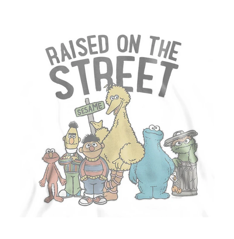 Sesame Street Men's The My Hood Long-Sleeve Graphic Crewneck Sweatshirt