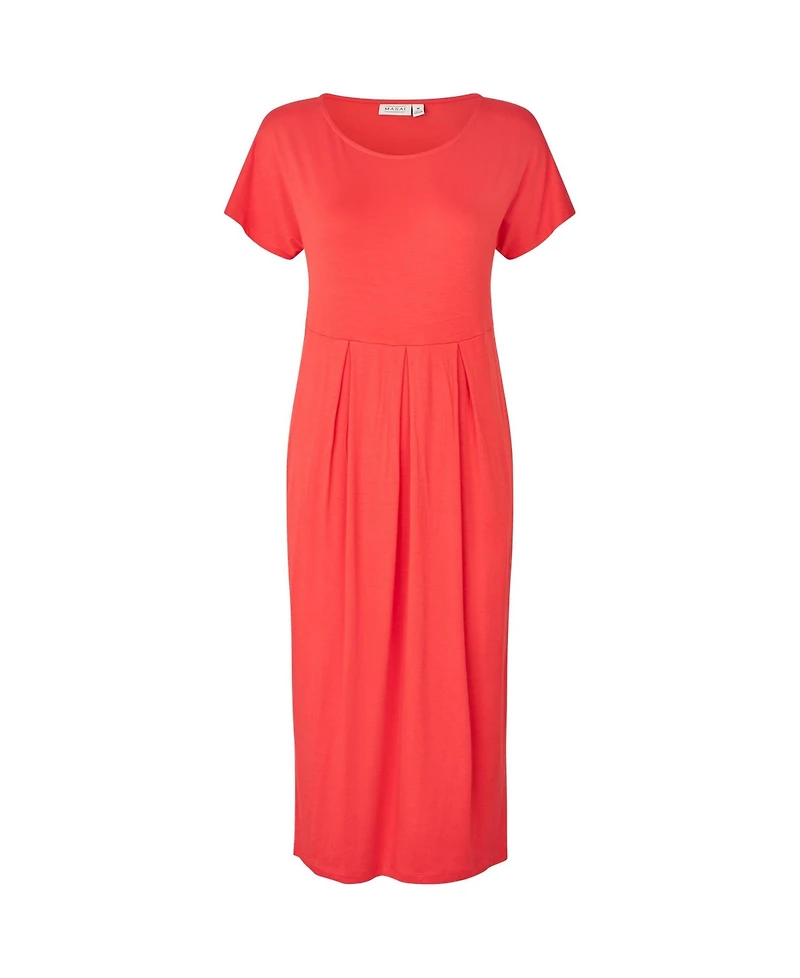 Masai Copenhagen Women's A-Line Gathered-Waist Short-Sleeve Midi Dress